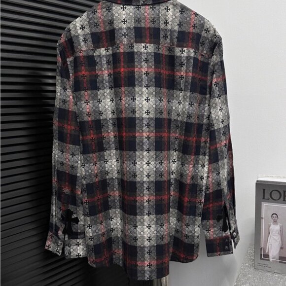 Chrome Hearts Black and Red Plaid Shirt - Picture 4 of 9